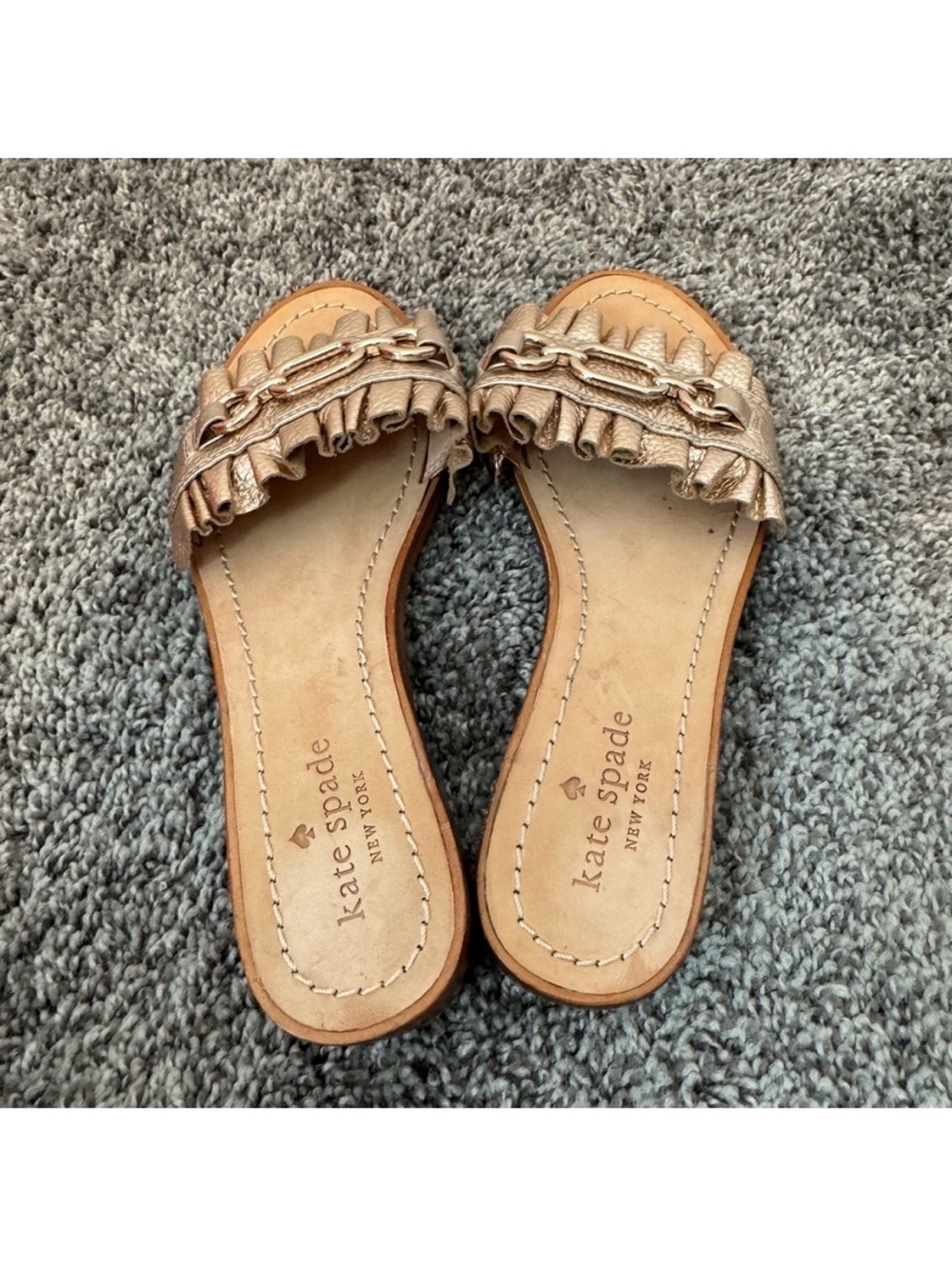 KATE SPADE Rose Gold Beau Slide Sandal Flat - Picture 4 of 5
